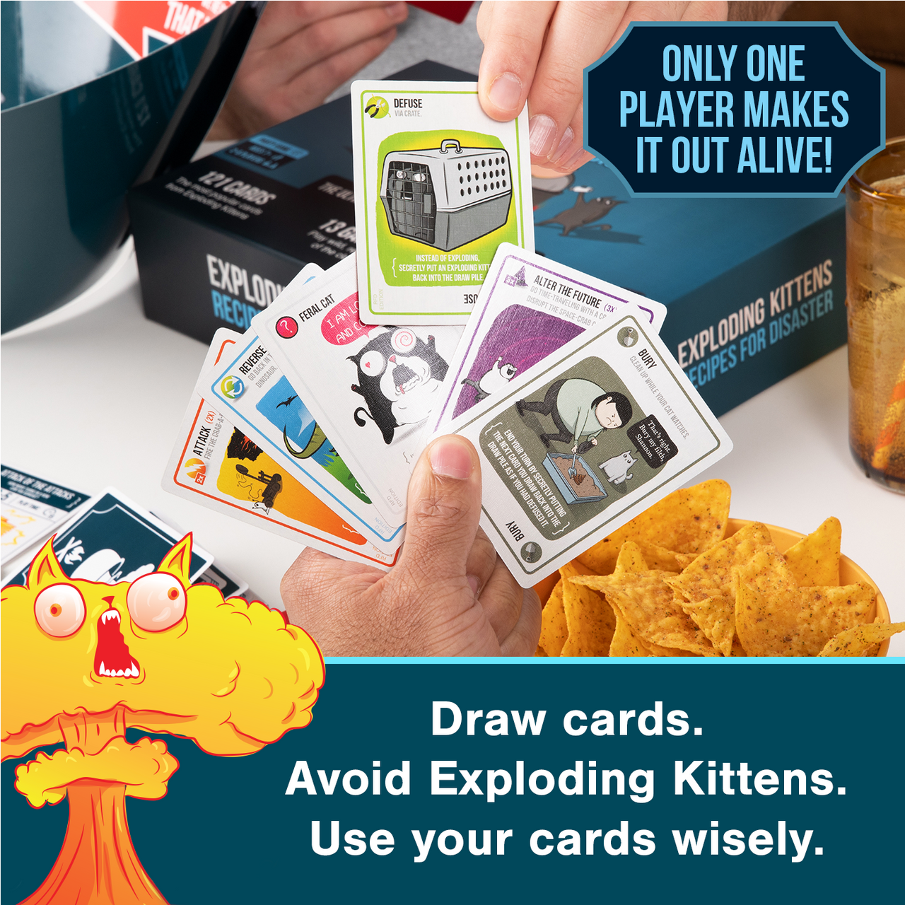 Exploding Kittens: Recipes for Disaster – hand of cards