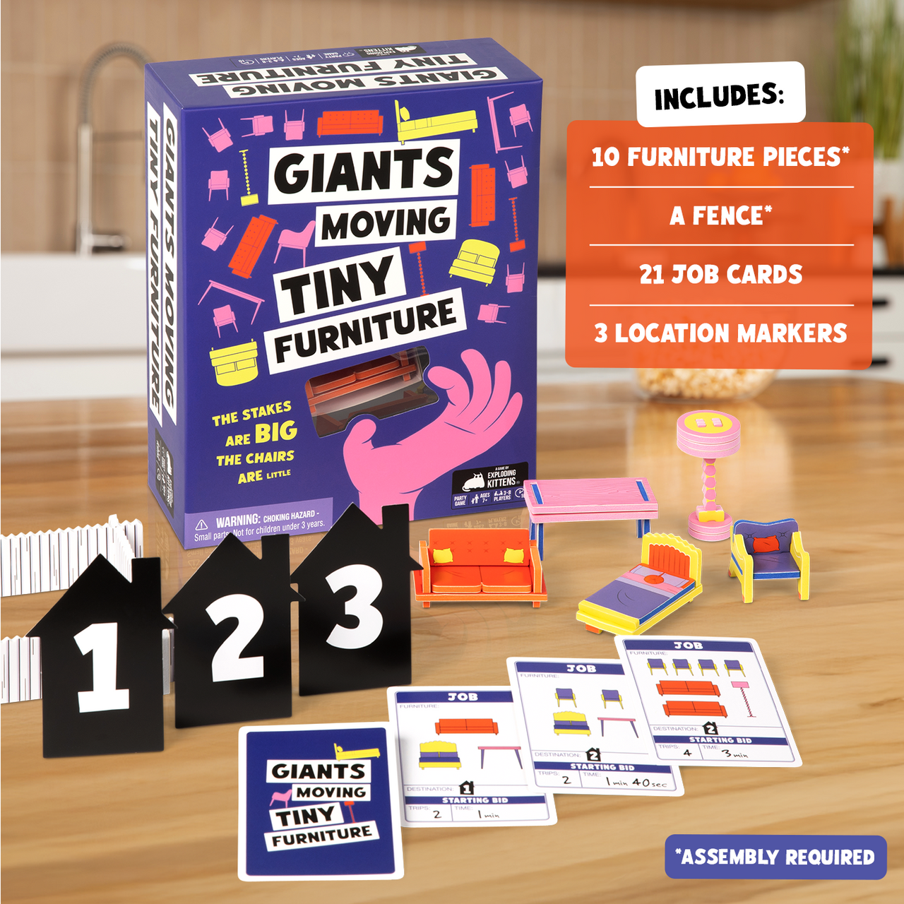 Giants Moving Tiny Furniture – contents