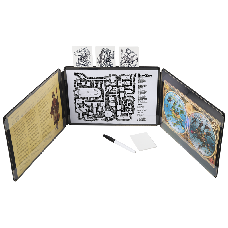 Dragon Shield Game Master Screen Iron Grey – open with content