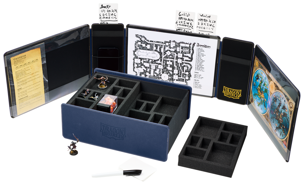 Dragon Shield Game Master Companion Midnight Blue – open, top-down view