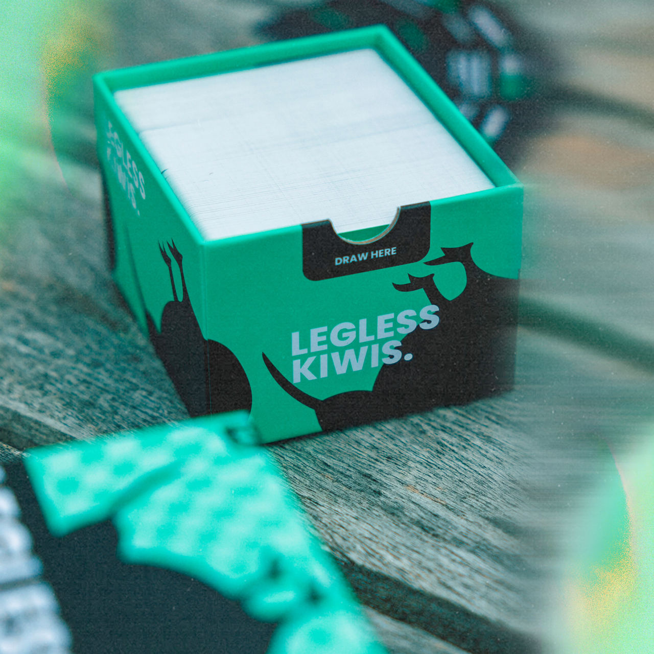 Legless Kiwis – box on table