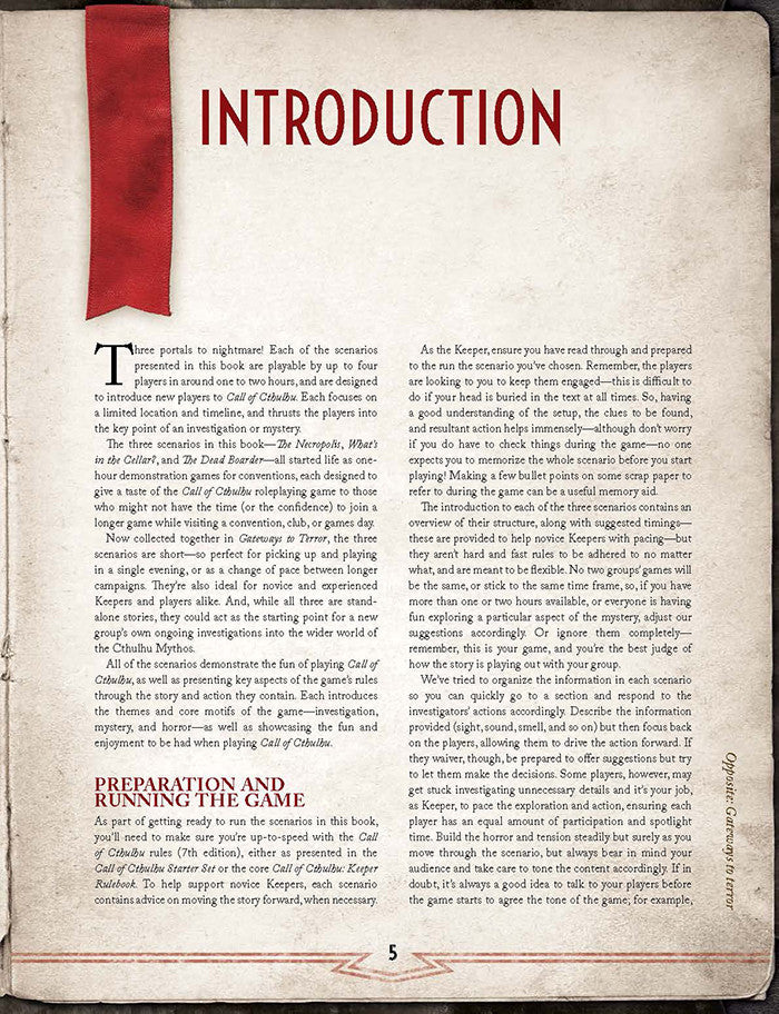 Call of Cthulhu Gateways to Terror – introduction page 1