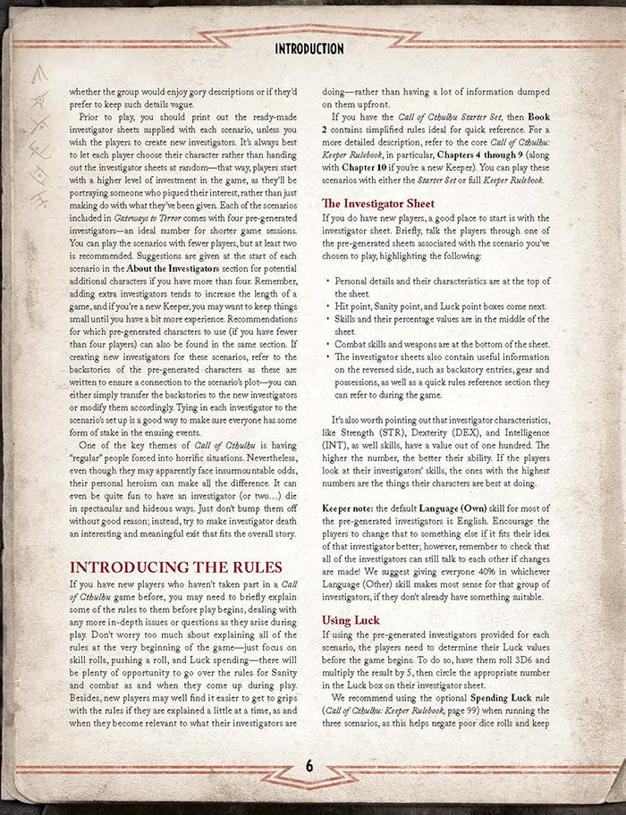 Call of Cthulhu Gateways to Terror – introduction page 2