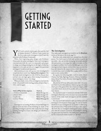 Call of Cthulhu Alone Against the Dark – page 5, getting started