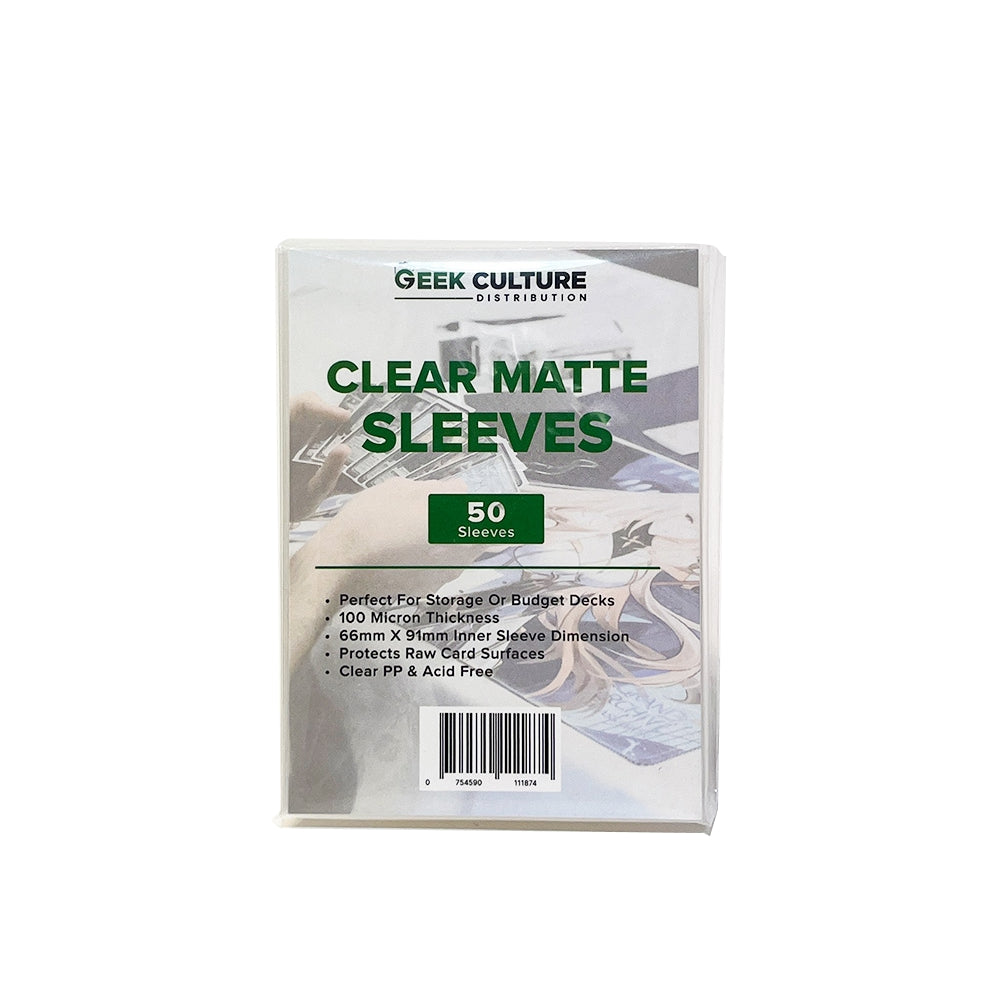 Geek Culture Clear Matte Sleeves (50ct) – pack front