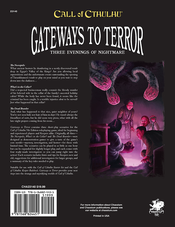 Call of Cthulhu Gateways to Terror – back cover