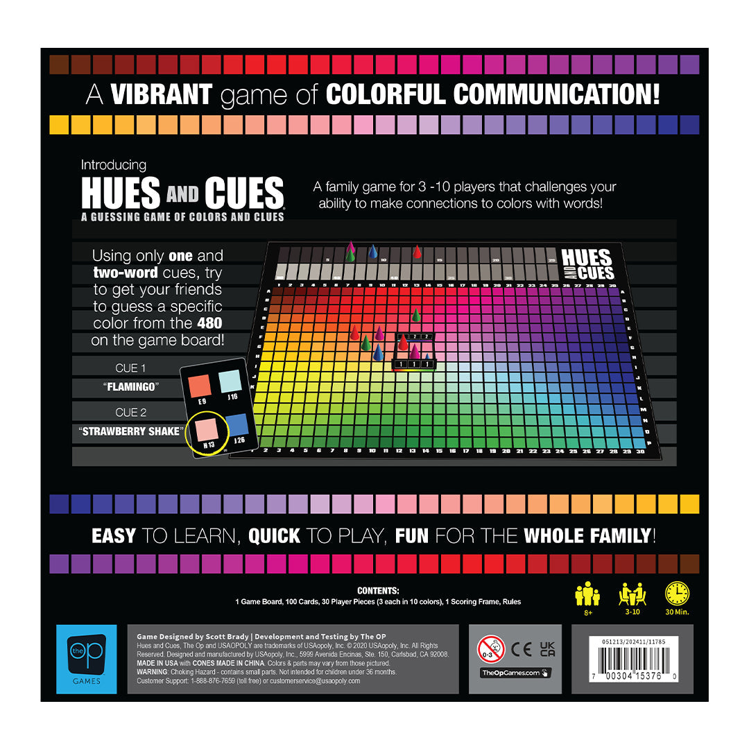 Hues and Cues – box back