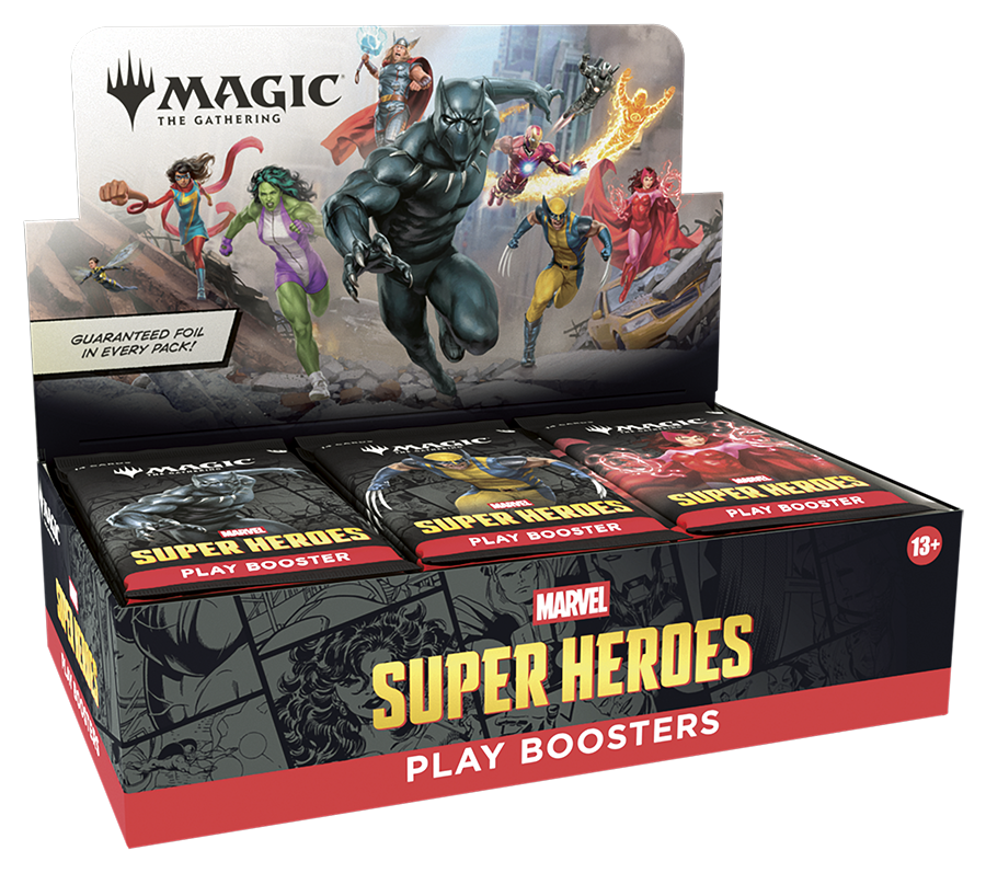 Magic: The Gathering Marvel Super Heroes Play Booster Box – display box