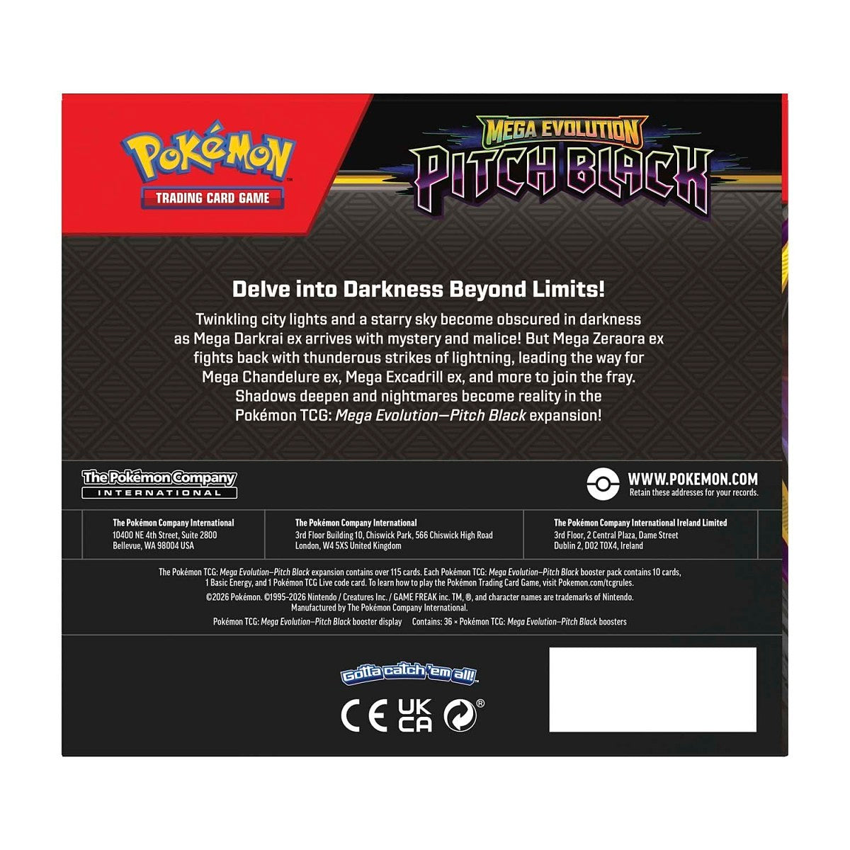 Pokémon TCG: Mega Evolution—Pitch Black booster packs and display box – official image 4