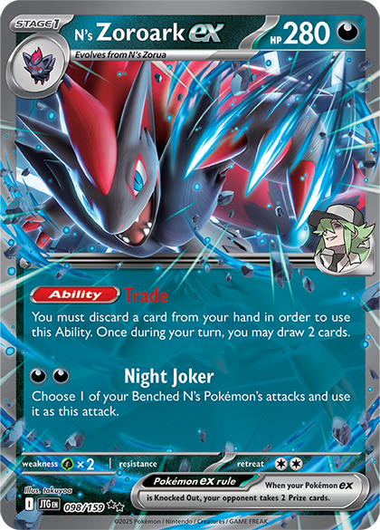 Pokémon TCG Scarlet & Violet Journey Together Booster Pack – N's Zoroark ex card