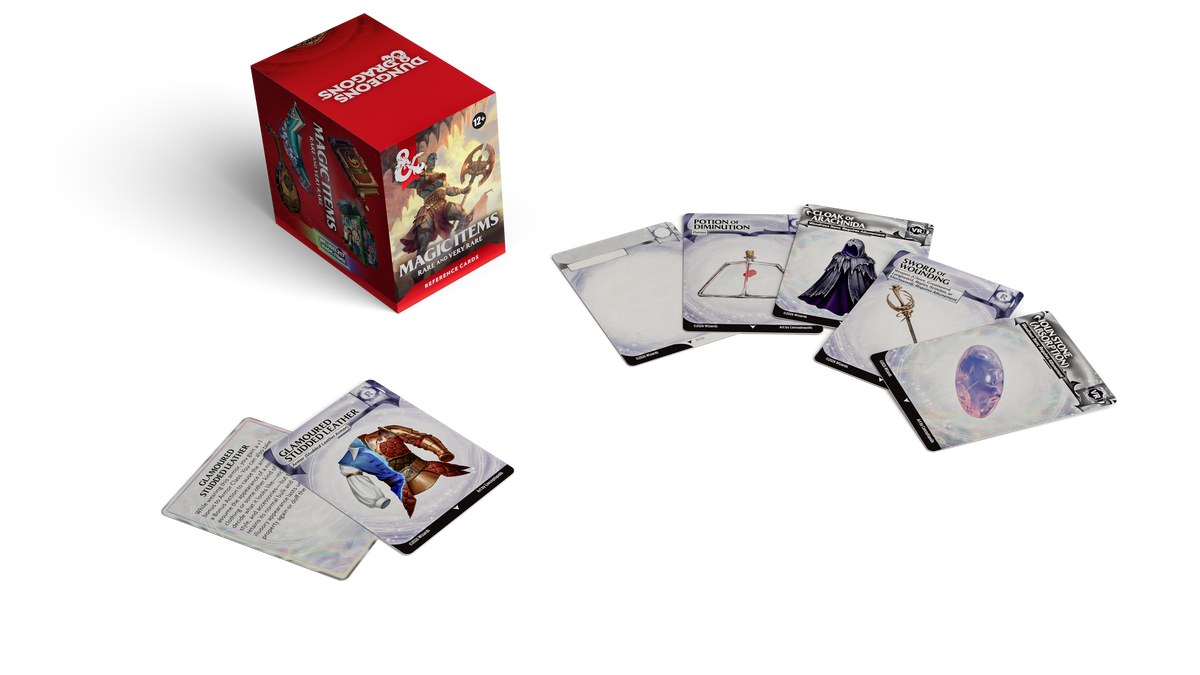 D&D Reference Cards Magic Items: Rare and Very Rare – card spread