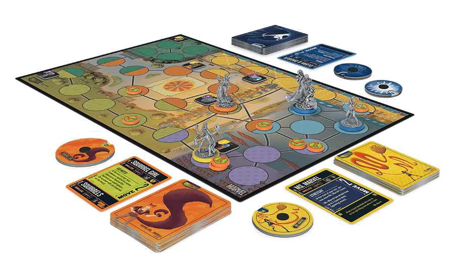 Unmatched: Marvel – Teen Spirit – game setup