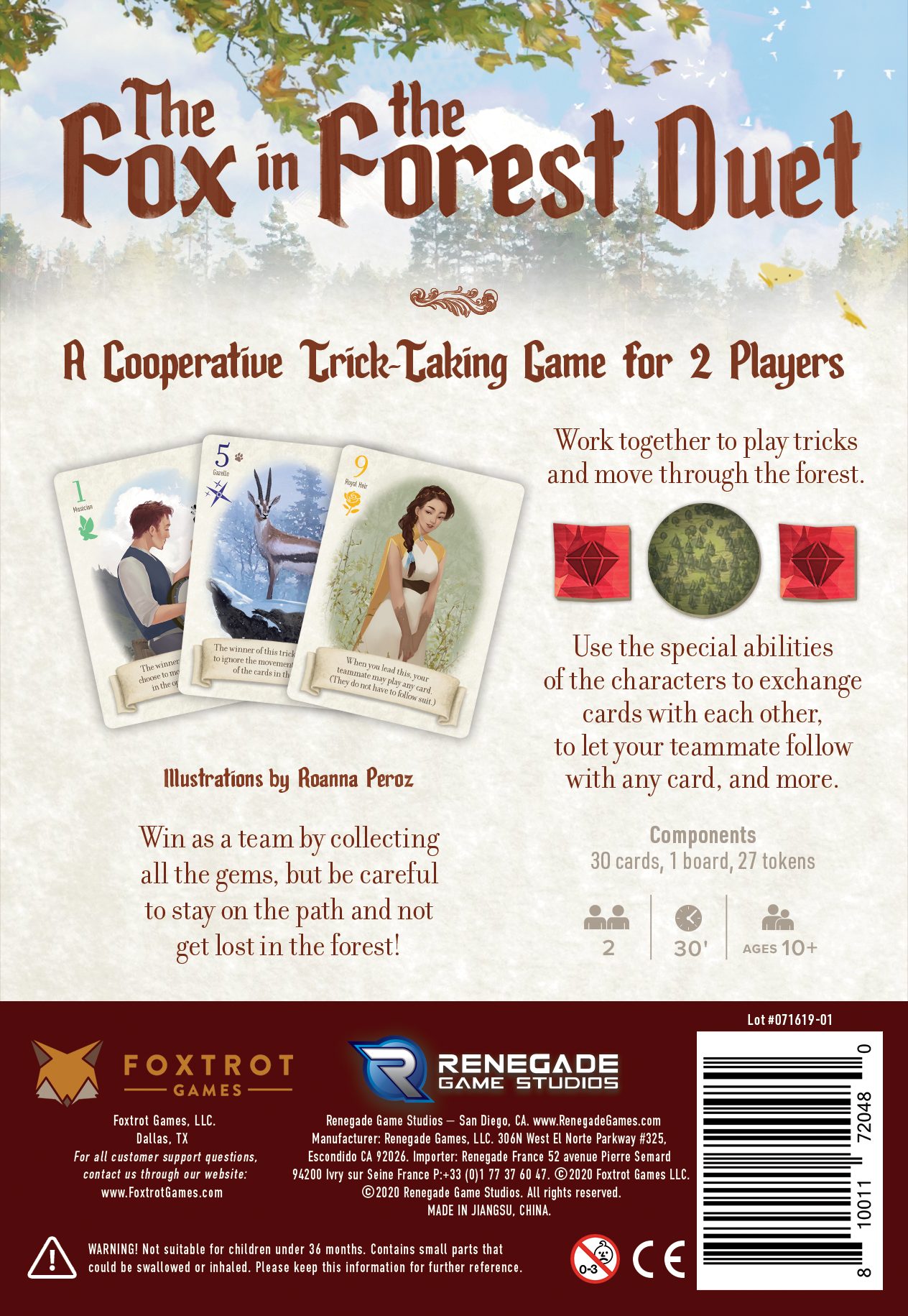 The Fox in the Forest Duet – box back