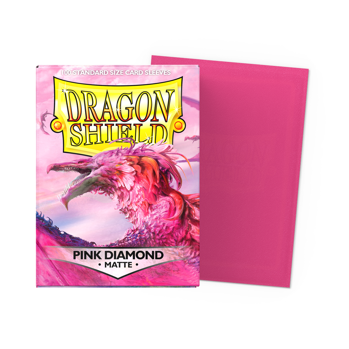 Dragon Shield Matte Sleeves Pink Diamond (Pink) – box and sleeve