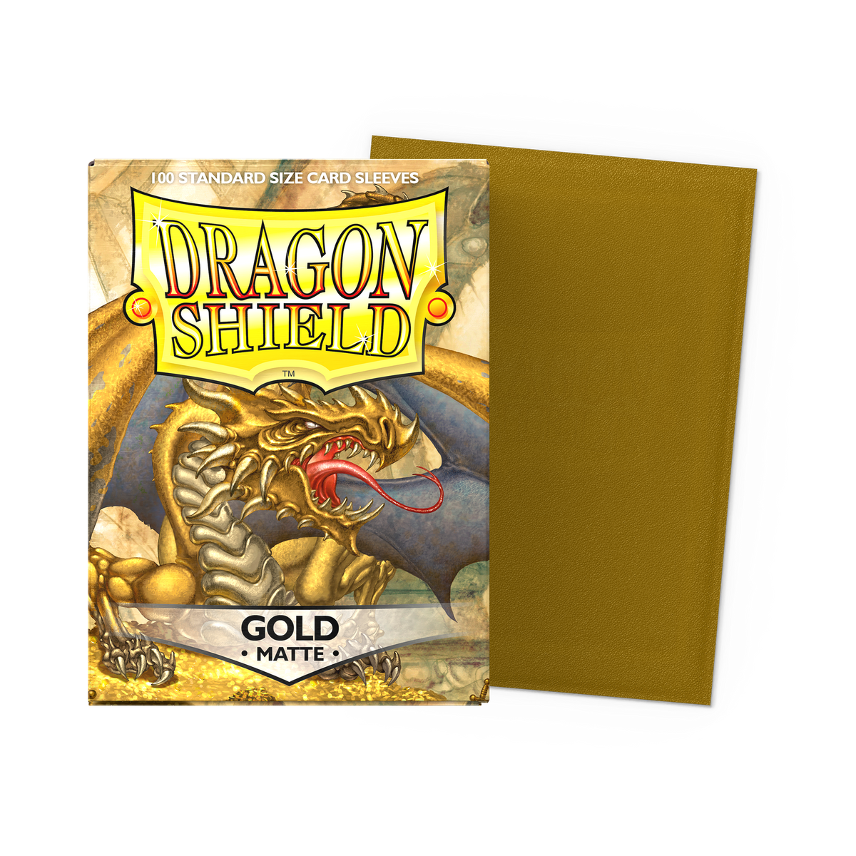 Dragon Shield Matte Sleeves Gold – box and sleeve
