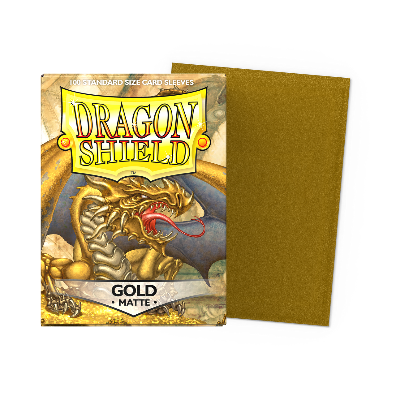 Dragon Shield Matte Sleeves Gold – box and sleeve