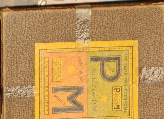 P.M. (Plus and Minus) vintage board game box