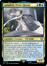 The Lord of the Rings: Tales of Middle-earth Commander Deck Elven Council – traditional foil Galadriel, Elven-Queen commander card