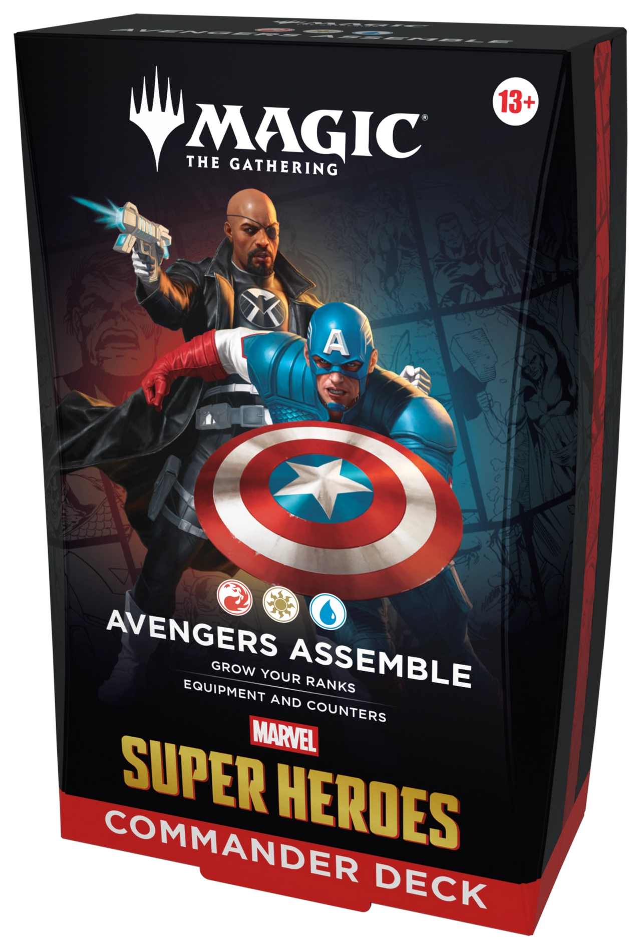 Magic: The Gathering Marvel Super Heroes Commander Deck Avengers Assemble – box front