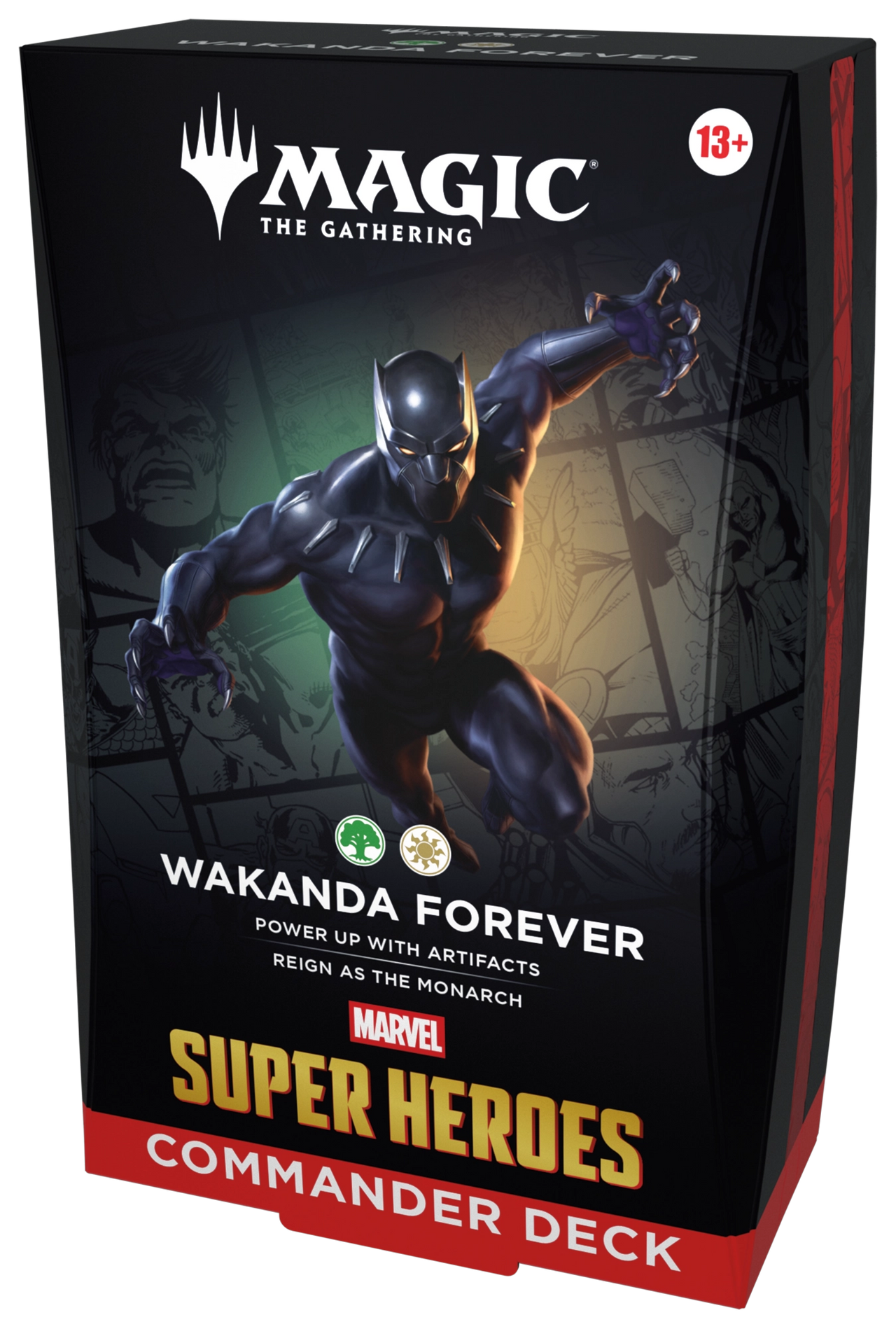 Magic: The Gathering Marvel Super Heroes Commander Deck Wakanda Forever – box front