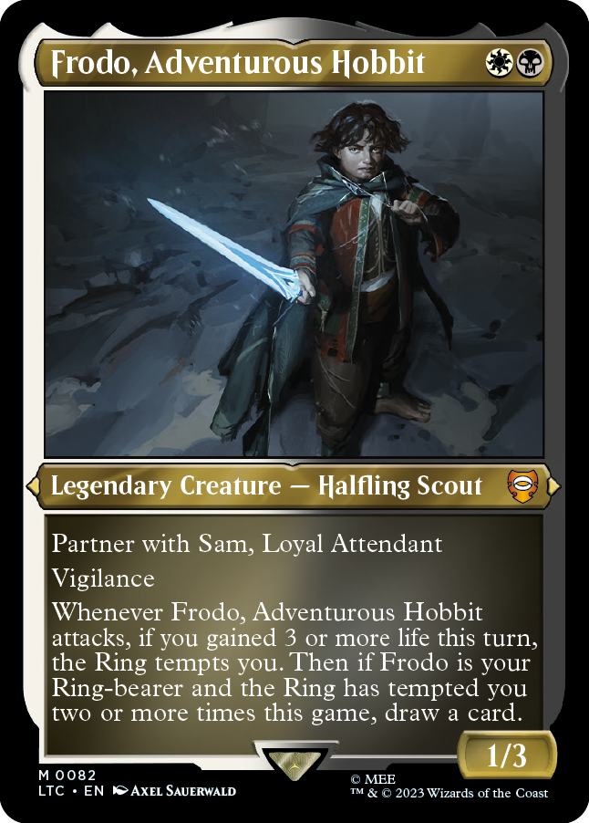 The Lord of the Rings: Tales of Middle-earth Commander Deck Food and Fellowship – foil-etched Frodo, Adventurous Hobbit display commander