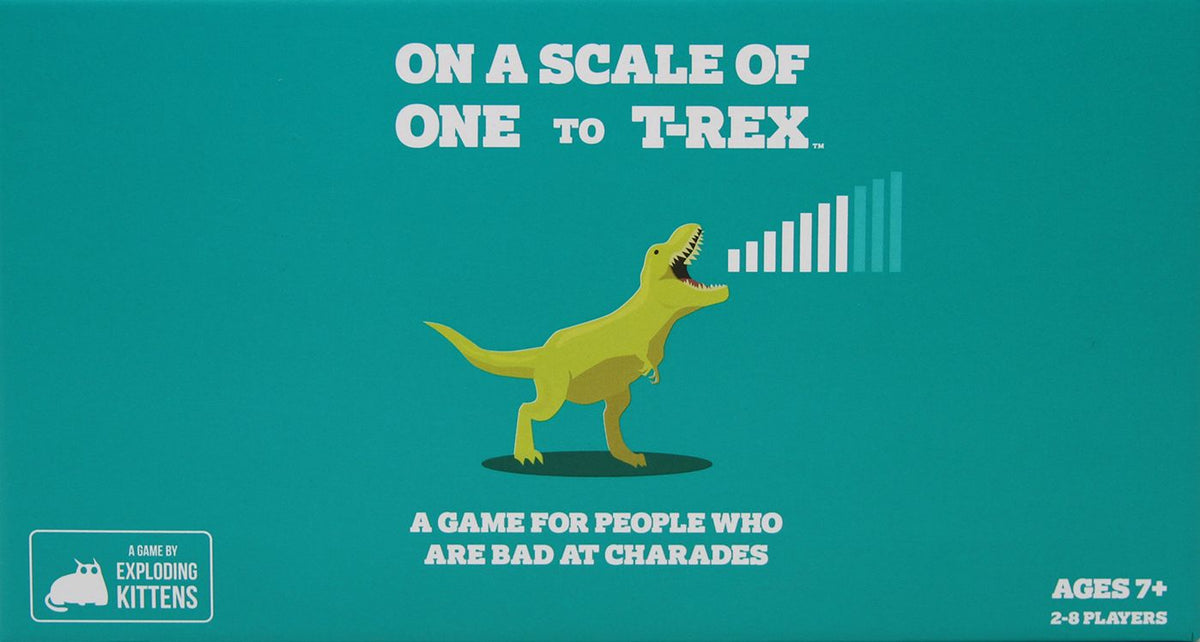 On a Scale of One to T-Rex party game box art