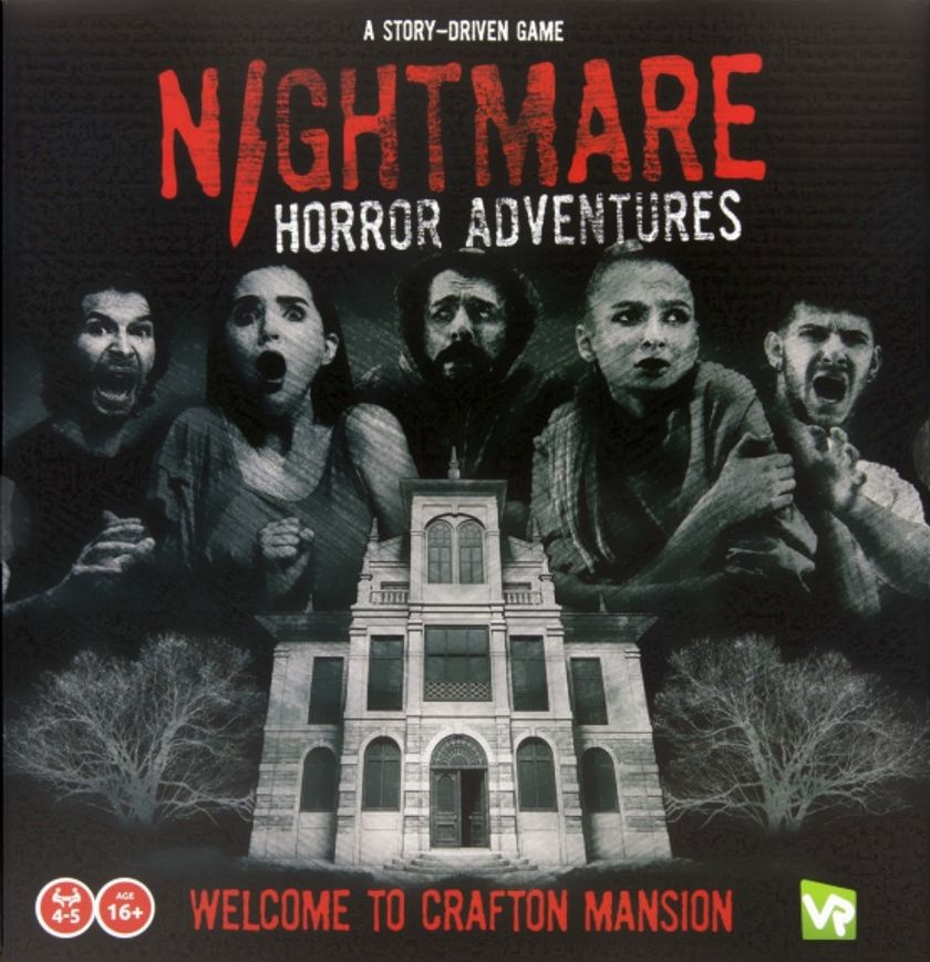 Nightmare Horror Adventures: Welcome to Crafton Mansion board game box art