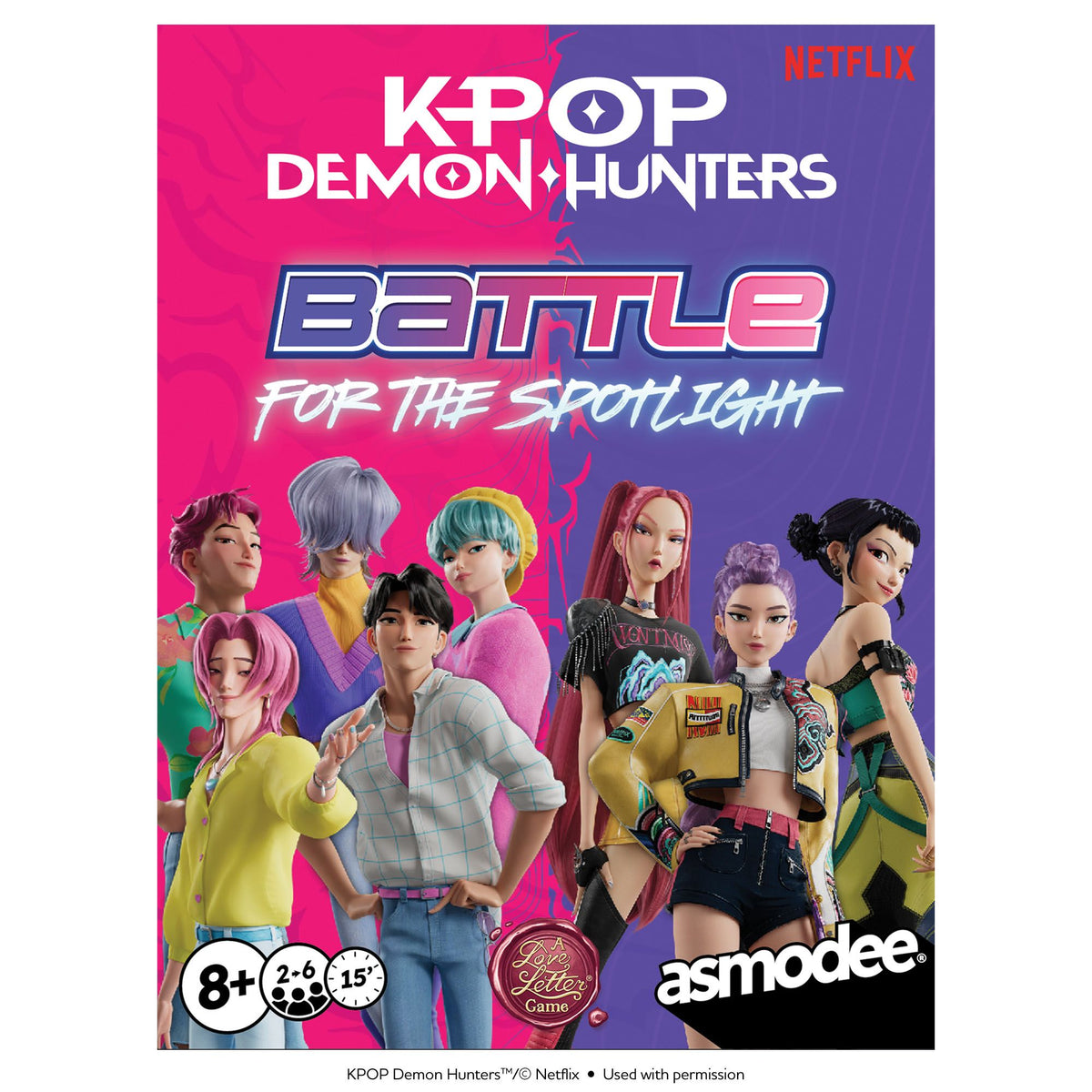 KPop Demon Hunters: Battle for the Spotlight card game box art