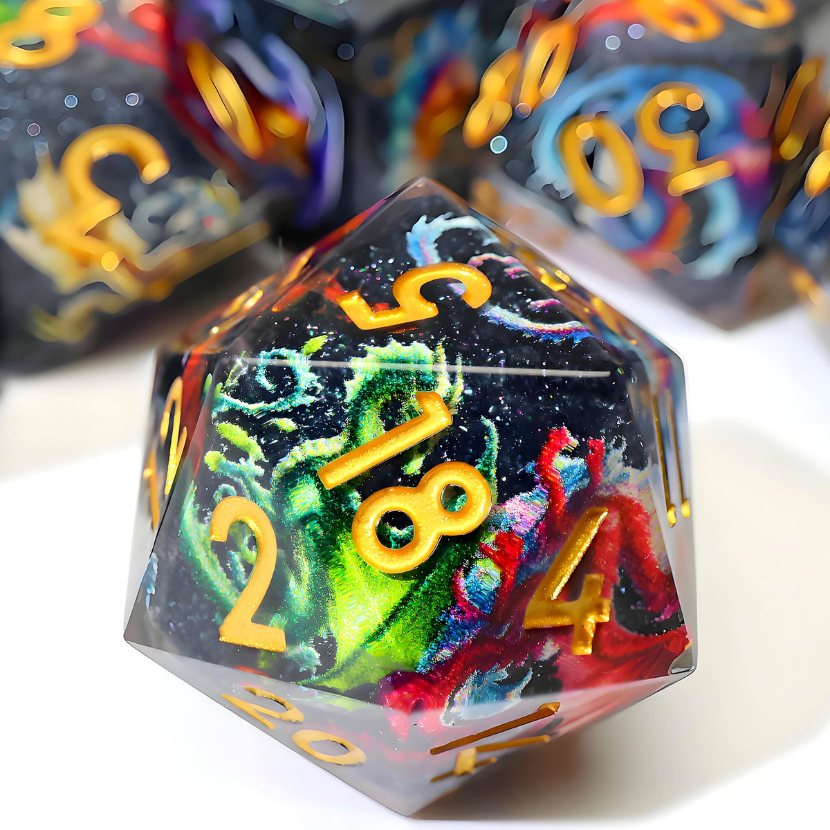 Prismatic Wyrm Dice Set (Gold)