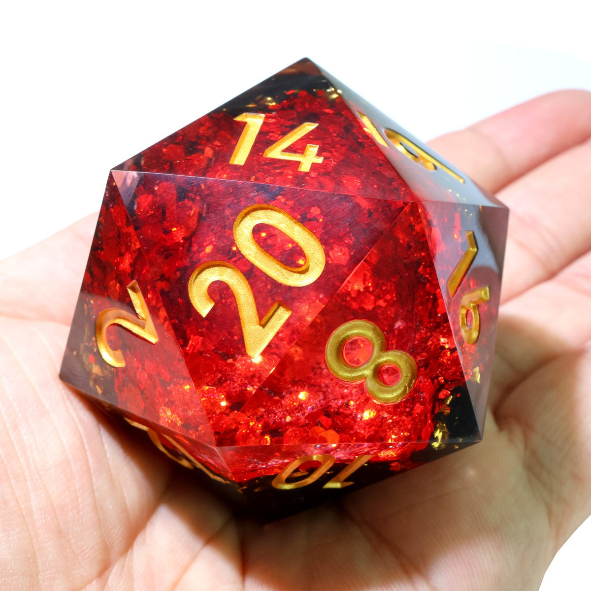 Ruby Geode D20 (50 mm)